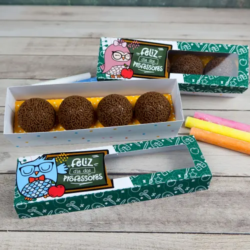 Arquivo de Corte caixa 4 doces dia dos professores