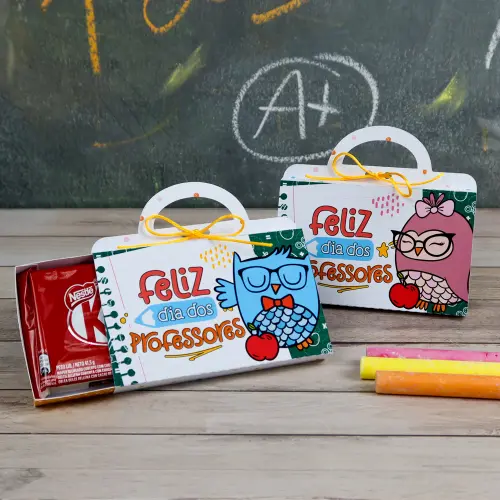 Arquivo de Corte Bolsinha para Kit Kat dia dos professores