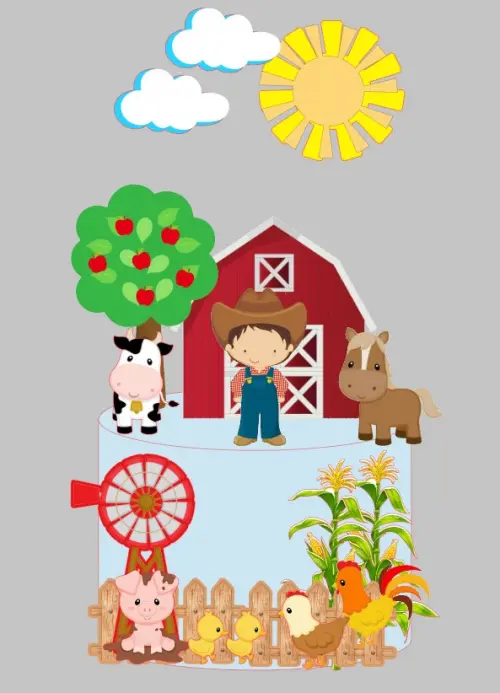 Arquivo de corte topo de bolo fazendinha