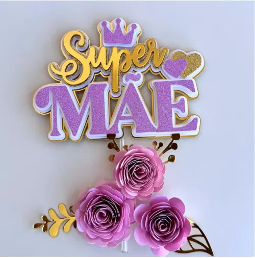 Arquivo de Corte Topo de bolo super mãe