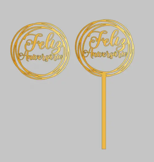 Arquivo de Corte topo feliz aniversario circulo