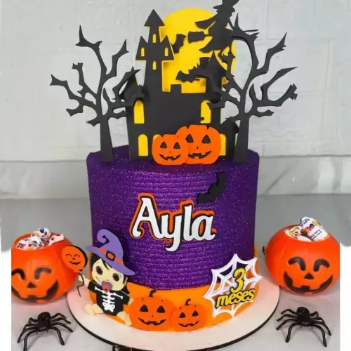 Arquivo de corte topo de bolo baby caveira halloween