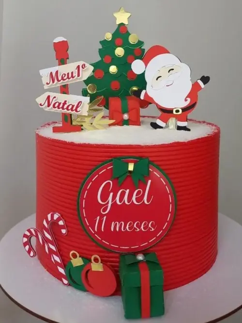 Topo de Bolo  papai noel meu primeiro natal