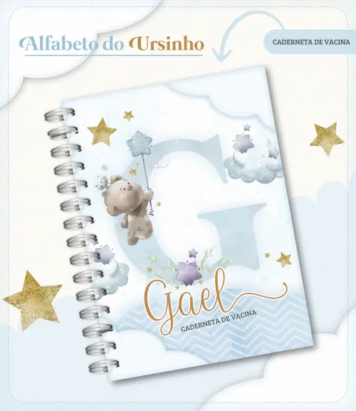 Arquivo Digital Combo Caderneta Alfabeto Ursinho