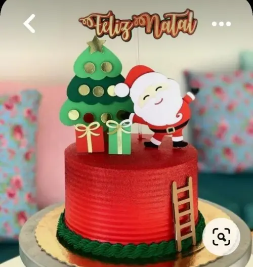 Arquivo de Corte Topo de Bolo escada papai noel