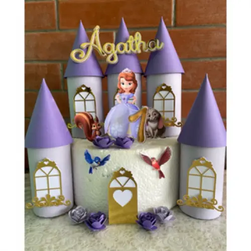 Arquivo de Corte Topo de Bolo castelo princesa sofia