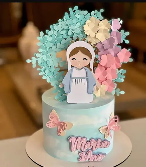 Topo de bolo nossa senhora de fatima jardim