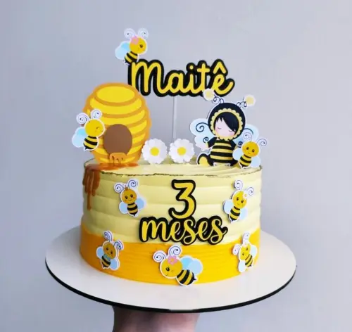 Topo de Bolo menina abelhinha menina
