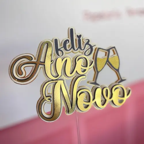 Arquivo de Corte topo de bolo ano novo