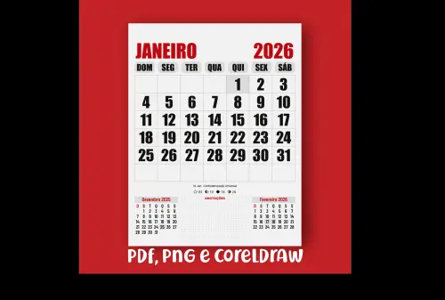 Miolo calendario 2026 destacavél