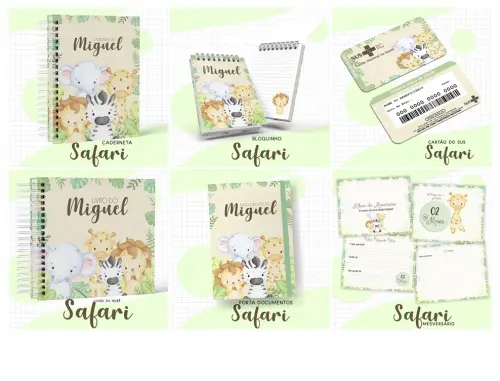 Arquivo digital combo caderneta safari