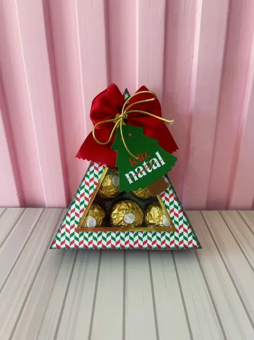 caixa arvore natal para doces
