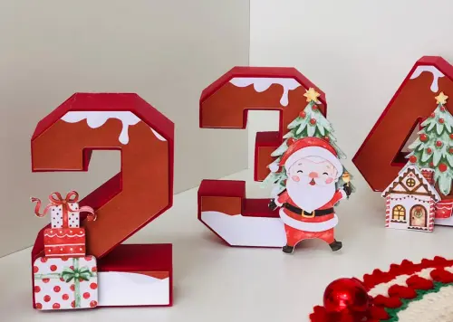 Arquivo de corte numeros 3d natal