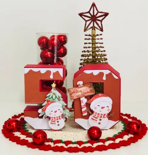 Arquivo de corte numeros 3d natal