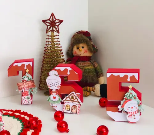 Arquivo de corte numeros 3d natal