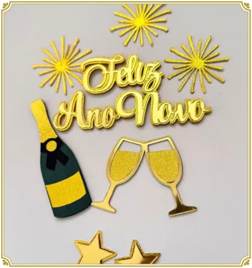 Arquivo de Corte Topo de Bolo ano novo