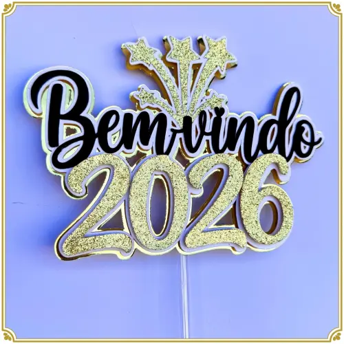 Arquivo de Corte topo de bolo bem vindo 2026