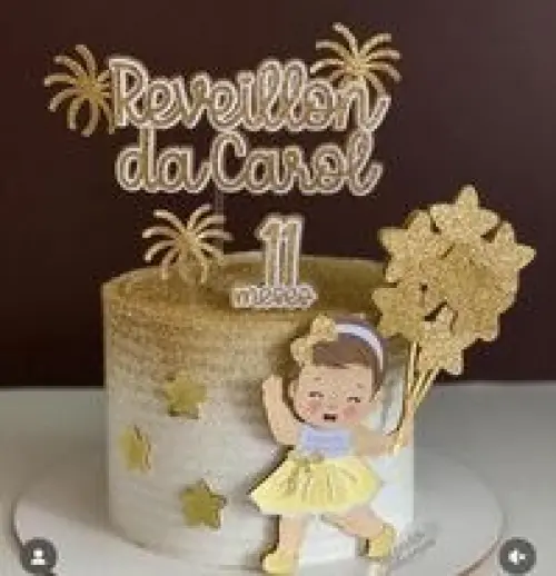 Topo de bolo MEU primeiro reveillon