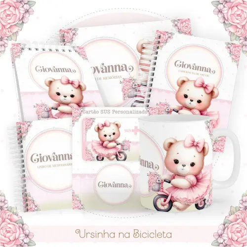 Arquivos Digitais Combo  ursinho rosa