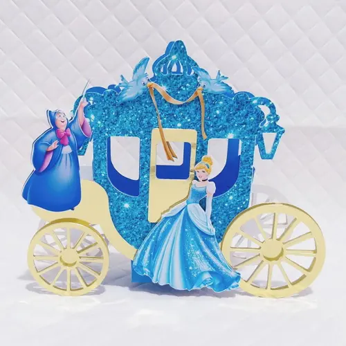 Arquivo de Corte caixa carruagem Cinderela Luxo