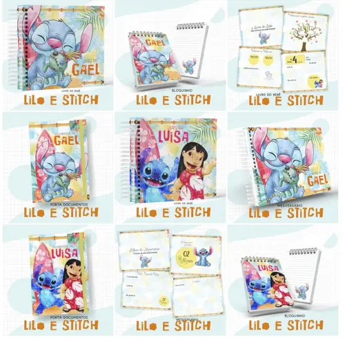 Arquivo Digital Combo Caderneta da Saúde Lilo e Stitch