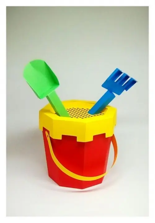 Arquivo de corte Caixa balde de praia