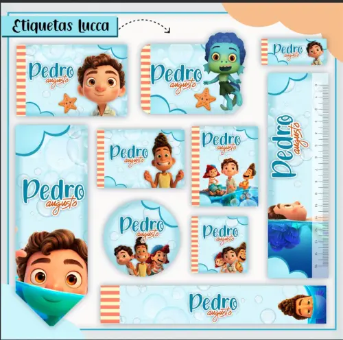 Arquivos de Corte etiqueta Escolar lucca