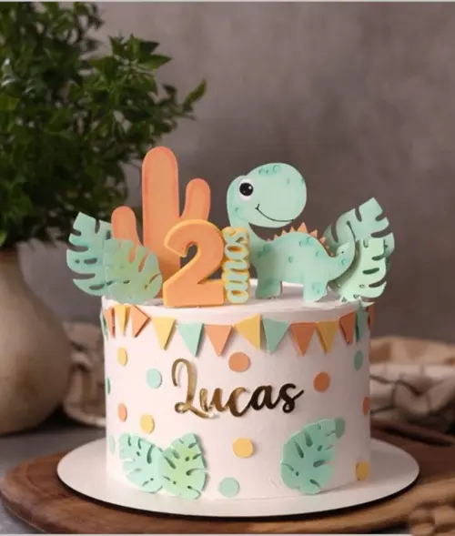Topo de bolo dino cute