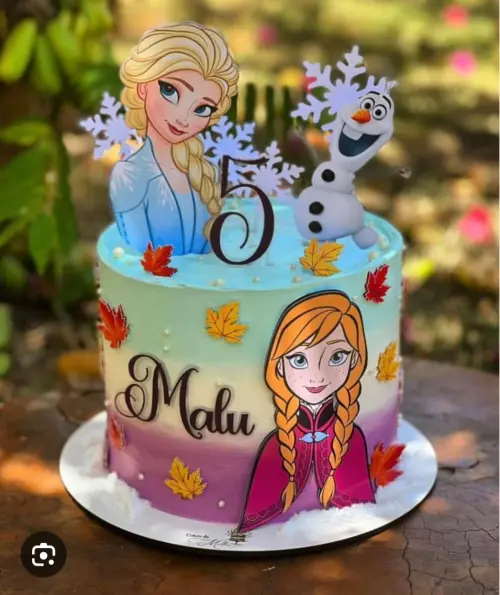 Arquivo de corte topo de bolo frozen aquarela