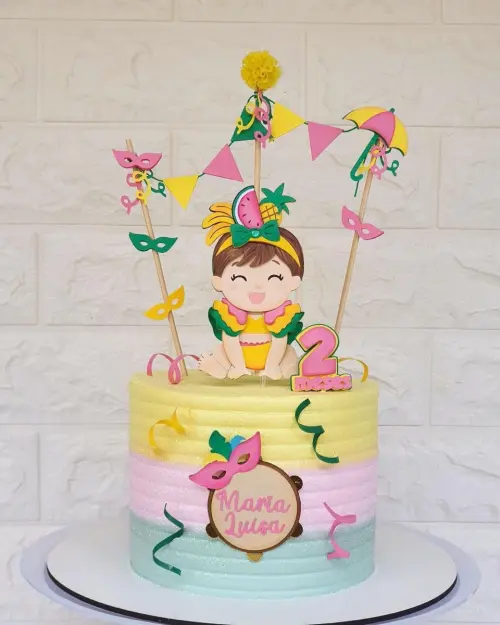 Topo de bolo carnaval carmen miranda baby