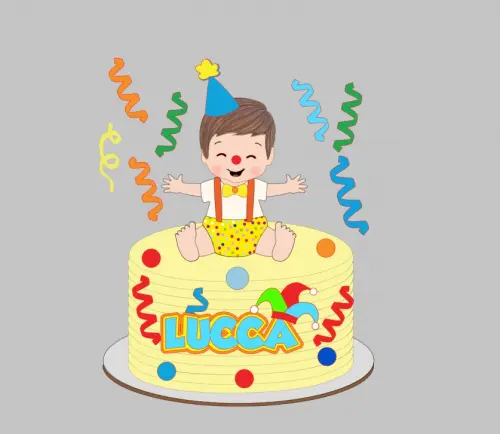 Topo de bolo carnaval bebe palhacinho