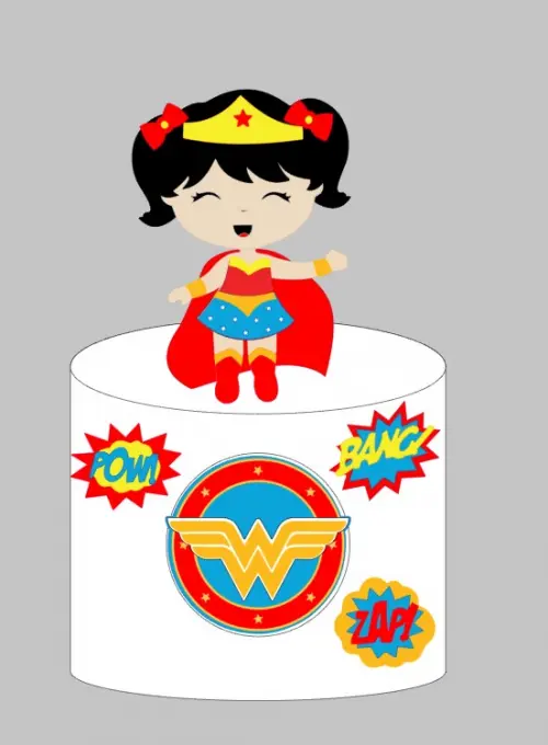 Arquivo de corte topo de bolo mulher maravilha