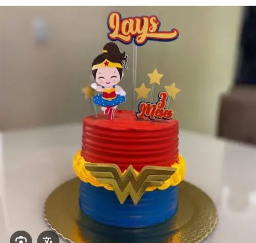 Arquivo de corte topo de bolo mulher maravilha bebe