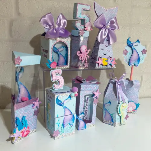 Arquivo de Corte kit sereia aquarela