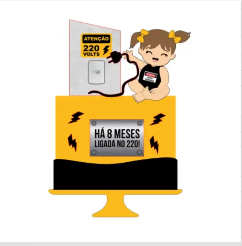 Aquivo de Corte Topo de Bolo Menina Ligado no 220v