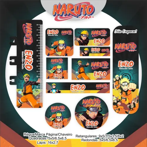 Arquivo digital etiquetas naruto