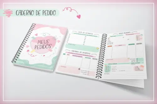 Arquivo Digital Caderno de Pedidos em Png e pdf