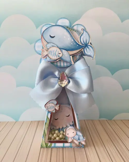 Arquivo de Corte caixa piramide shaker Fundo do Mar