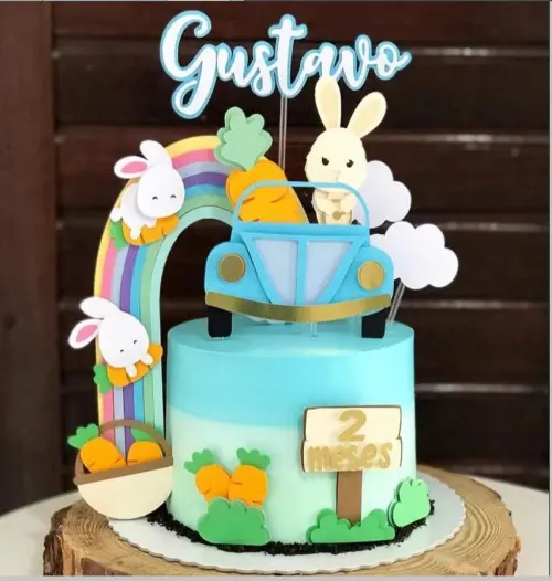 Arquivos de corte Topo de bolo páscoa coelhinho fusca