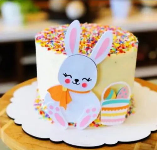 Topo de bolo coelhinha cesta páscoa