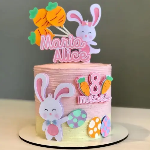 Topo de bolo coelhinho mesversario páscoa