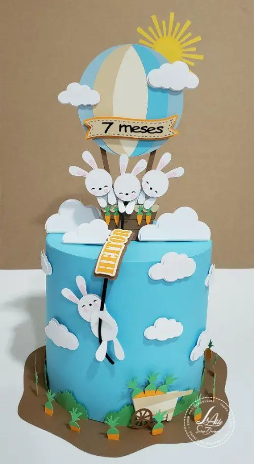 Arquivo de corte topo coelho balão menino