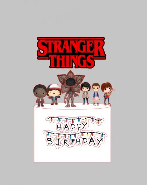 Arquivo de corte topo de Bolo Stranger Things