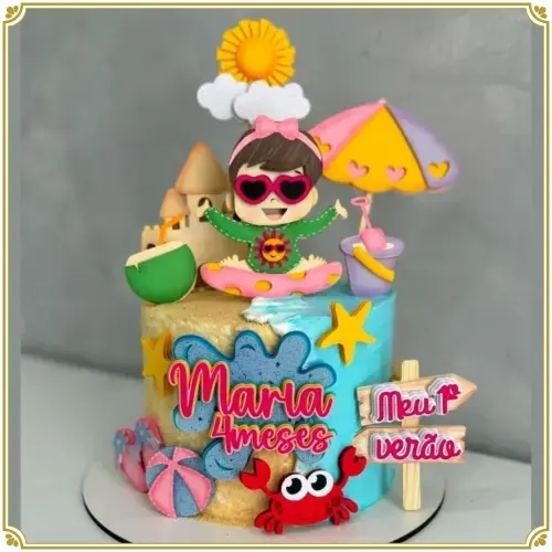 Arquivo de corte Topo de bolo verão praia