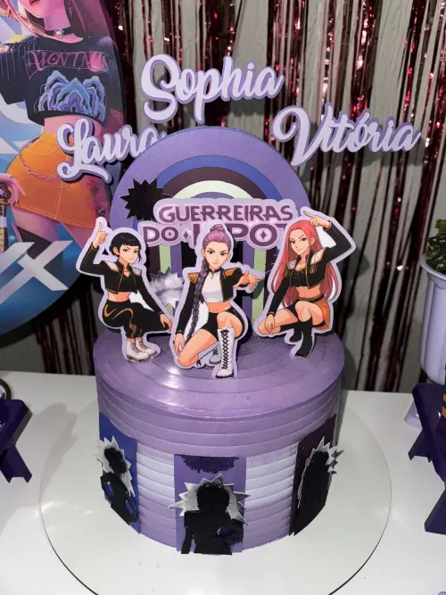 Arquivo de Corte Topo de Bolo Guerreiras do K-Pop