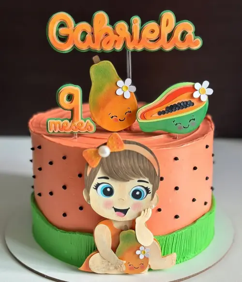 Arquivo de Corte Topo de Bolo menina mamão