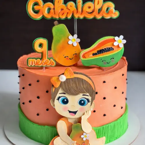 Arquivo de Corte Topo de Bolo menina mamão