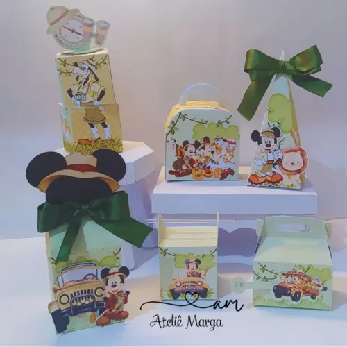 Arquivo de corte kit aquarela mickey safari