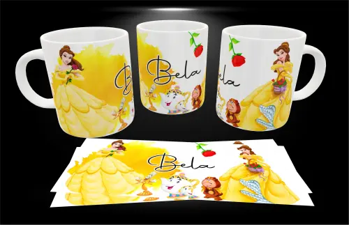 Arquivo digital arte sublimação caneca princesas disney