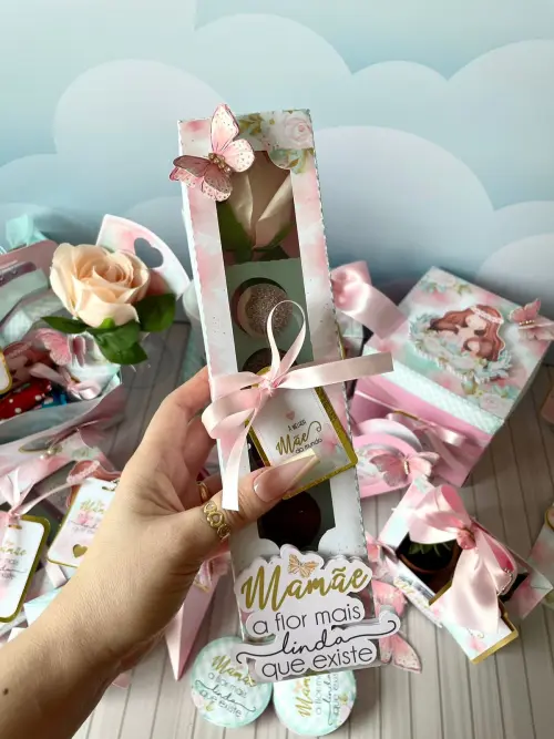 Arquivo de Corte Caixa para doces e rosa